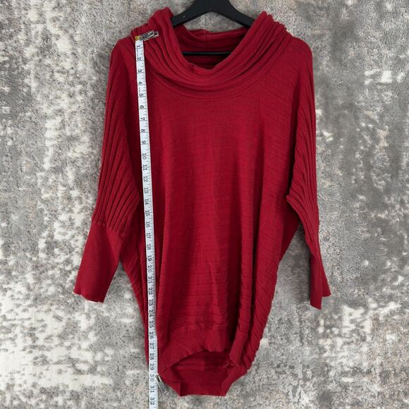 A.N.A Size XL Mock Neck Ribbed Cotton Blend Sweater Red Pullover Casual - Picture 3 of 9
